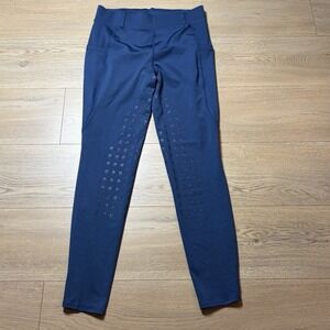 Equinavia Blue Equestrian Pull On Leggings Pants Size Large Grip Pockets
